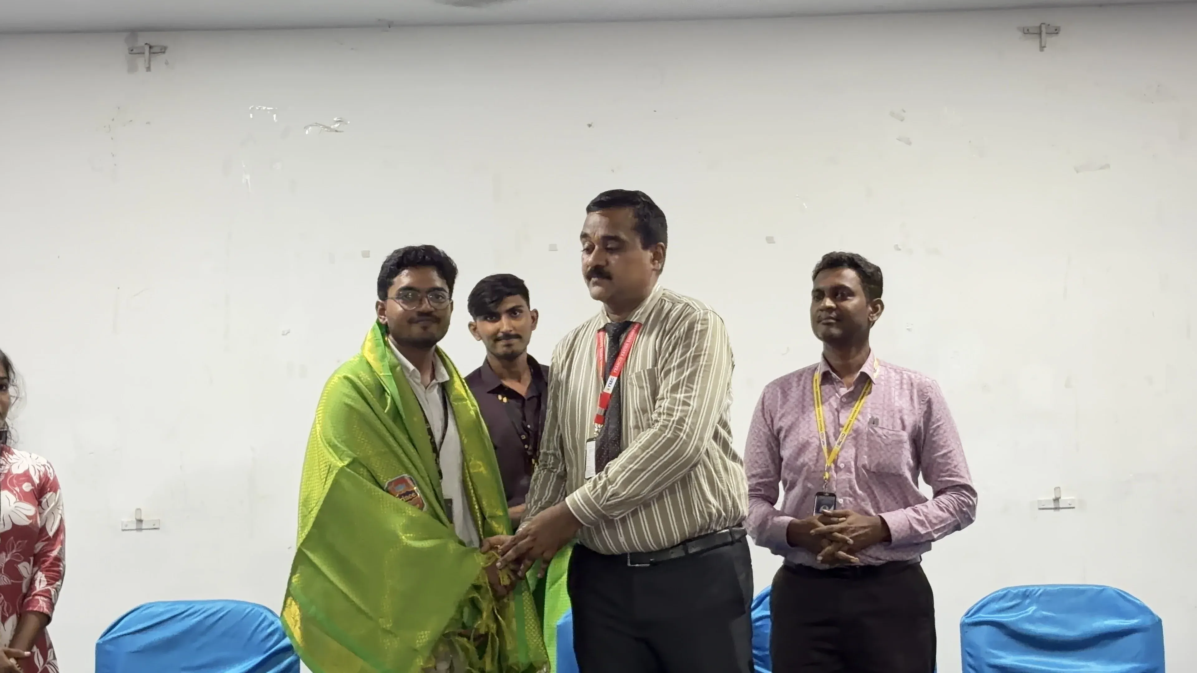 HIRP student shawl presentation event